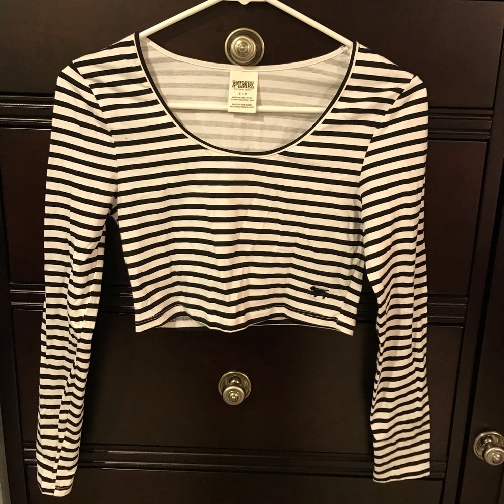 Pink Long Sleeve Crop Top